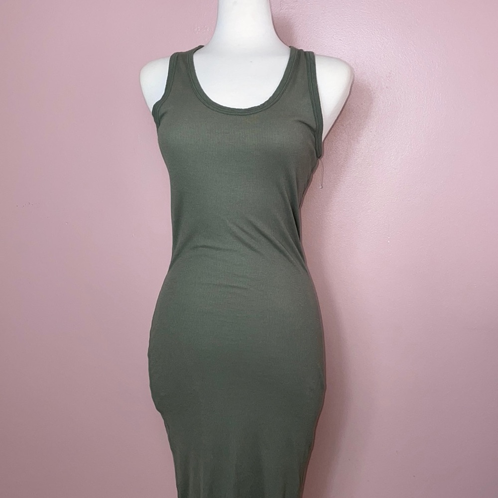 Sundry Anthropologie Tank Midi Dress Olive